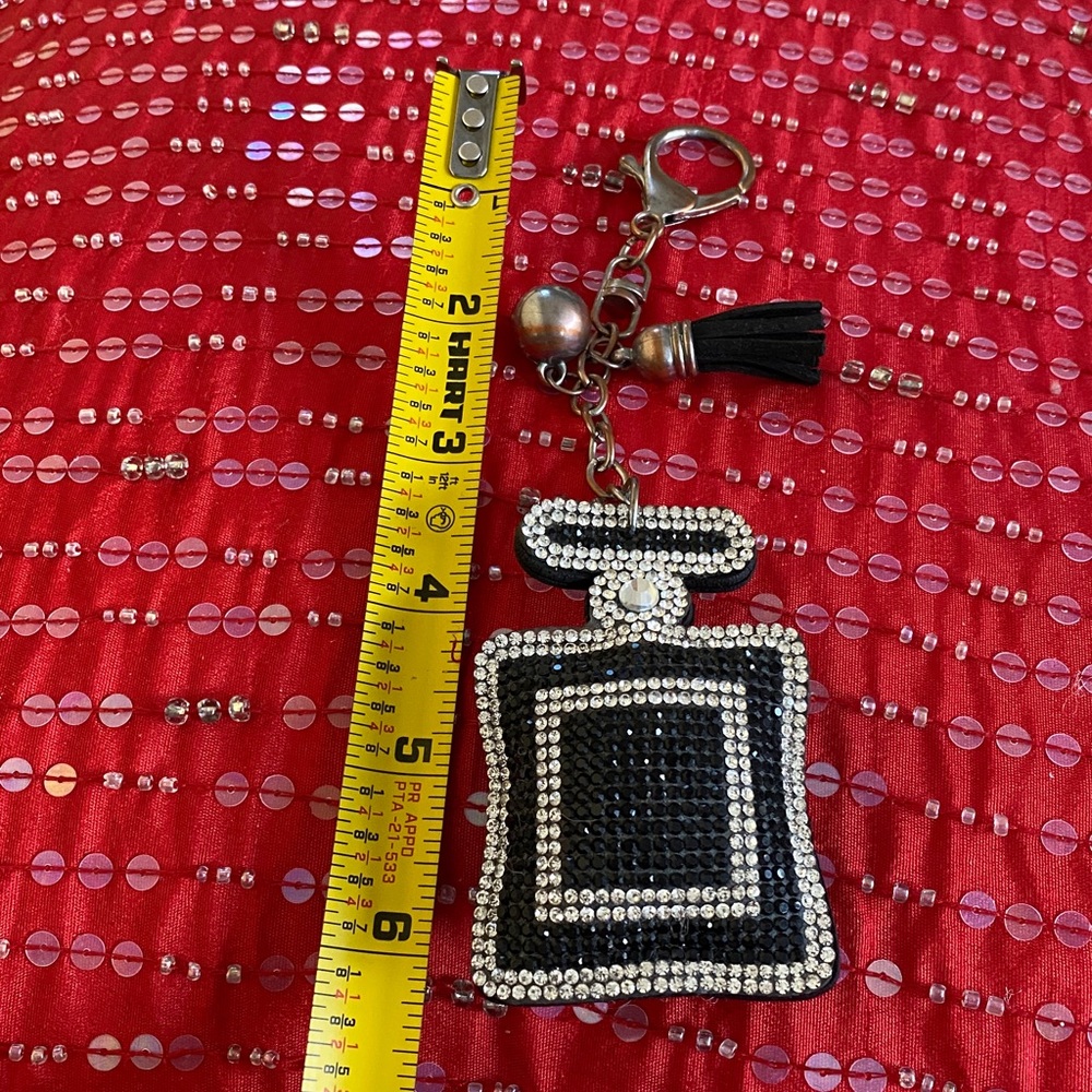 Vintage Sparkling Crystal Black White Key Chain